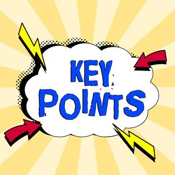 Writing displaying text Key Points. Word for most important piece of information Stock Illustration