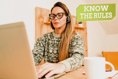 Writing displaying text Know The Rules. Business concept set explicit or Stock Photos