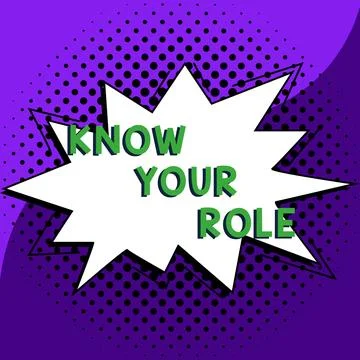 Writing displaying text Know Your Role. Business approach Be clear of one Illustrazione stock