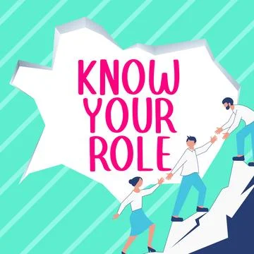 Writing displaying text Know Your Role. Business approach Be clear of one Illustrazione stock