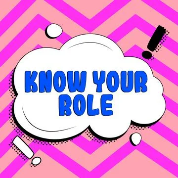 Writing displaying text Know Your Role. Business showcase Be clear of one Illustrazione stock