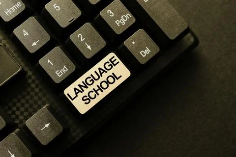 Writing displaying text Language School. Business concept educational Stock Photos