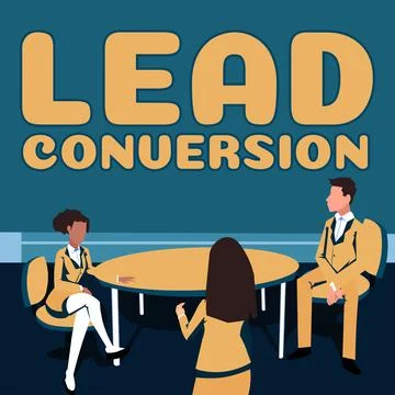 Writing displaying text Lead Conversion. Business concept Process of turning a 스톡 일러스트