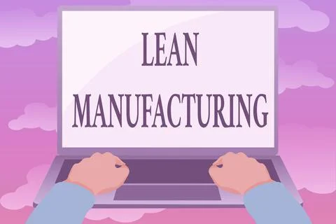 Writing displaying text Lean Manufacturing. Internet Concept focus on minimizing Illustrazione stock