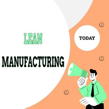 Writing displaying text Lean Manufacturing. Business overview focus on イラスト素材
