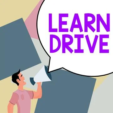 Writing displaying text Learn Drive. Business approach to gain the knowledge or Stock Illustration