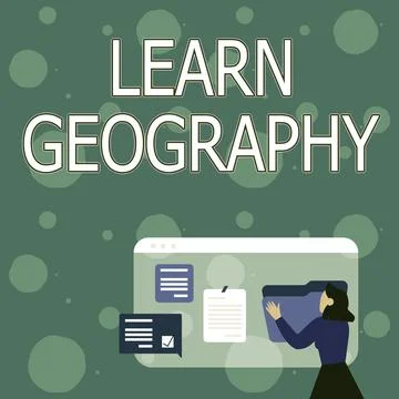 Writing displaying text Learn Geography. Internet Concept study of physical Ilustración de archivo