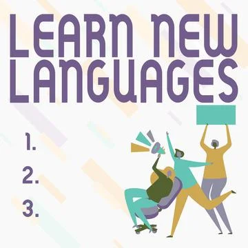 Writing displaying text Learn New Languages. Business concept developing ability Illustrazione stock