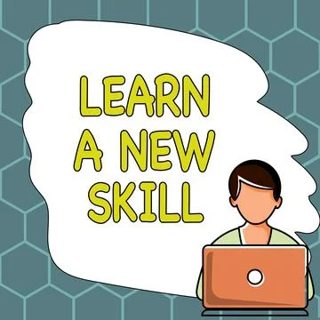 Writing displaying text Learn A New Skill. Business idea acquisition knowledge Illustrazione stock