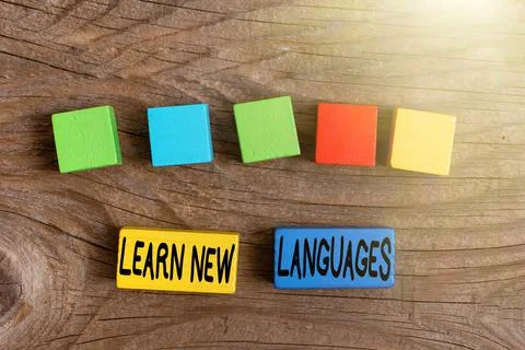 Writing displaying text Learn New Languages. Business concept developing ability 스톡 사진