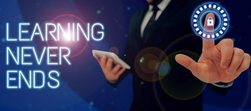Writing displaying text Learning Never Ends. Business approach Life Long Stock Photos