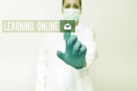 Writing displaying text Learning Online. Business concept Learn something new Stock-Fotos