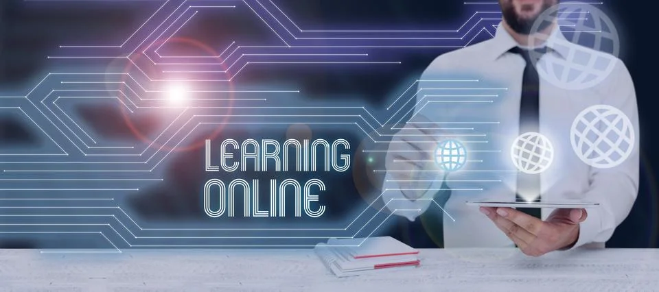 Writing displaying text Learning OnlineLearn something new with the help of Stock-Fotos