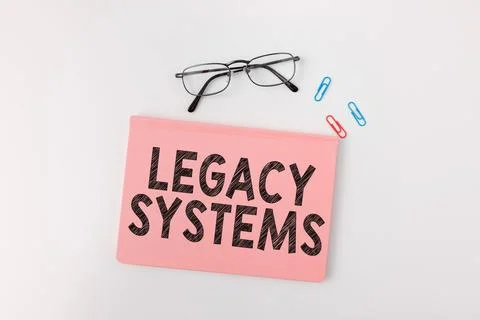 Writing displaying text Legacy Systems. Conceptual photo old method technology Stock Photos