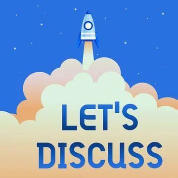 Writing displaying text Let S Discuss. Business concept Permit to Talk Open Up Illustration