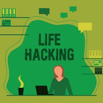Writing displaying text Life Hacking. Internet Concept Simple and clever Stock Illustration