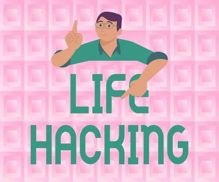 Writing displaying text Life Hacking. Concept meaning Simple and clever Stock Illustration