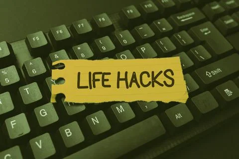 Writing displaying text Life Hacks. Business idea strategy or technique adopted Foto stock
