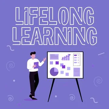 Writing displaying text Lifelong Learning. Business idea pursuit of knowledge 스톡 일러스트