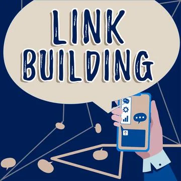 Writing displaying text Link Building. Conceptual photo Process of acquiring Stock-Illustration