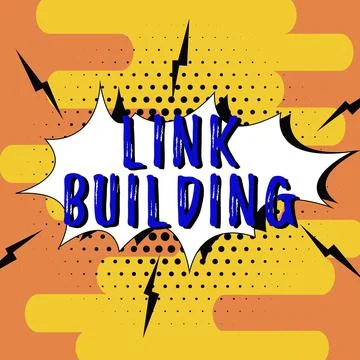 Writing displaying text Link Building. Concept meaning SEO Term Exchange Links Ilustración de archivo