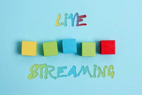 Writing displaying text Live Streaming. Internet Concept displaying audio or Stockfoto's
