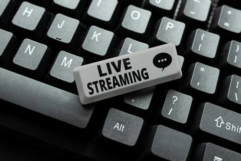 Writing displaying text Live Streaming. Word Written on displaying audio or Foto stock