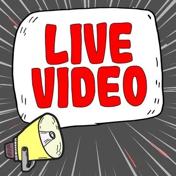 Writing displaying text Live Video. Business idea broadcast a live video or Stockillustratie