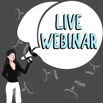 Writing displaying text Live Webinar. Conceptual photo Interactive seminar Stock Illustration