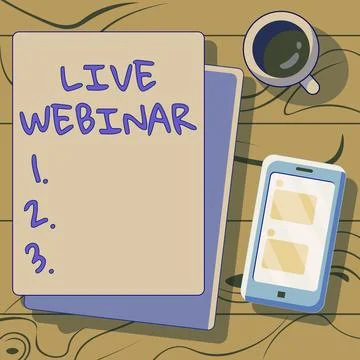 Writing displaying text Live Webinar. Business overview Interactive seminar Stock Illustration