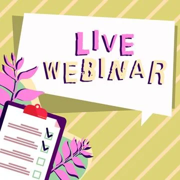Writing displaying text Live Webinar. Business overview Interactive seminar Stock Illustration
