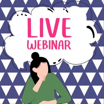 Writing displaying text Live Webinar. Word Written on Interactive seminar Stock Illustration