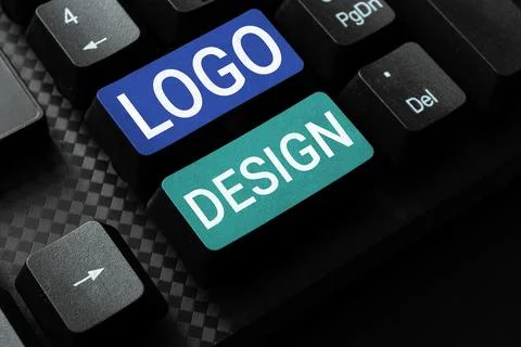 Writing displaying text Logo Design. Business showcase a graphic representation Stock Photos