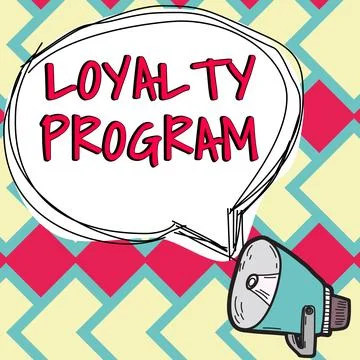 Writing displaying text Loyalty Program. Business concept marketing effort that Illustrazione stock