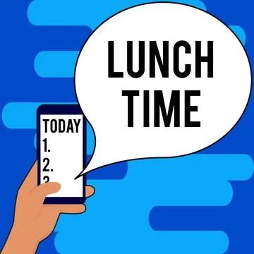 Writing displaying text Lunch Time. Business showcase Meal in the middle of the Stock Illustration