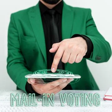 Writing displaying text Mail In Voting. Business approach voting in an election Stock Photos
