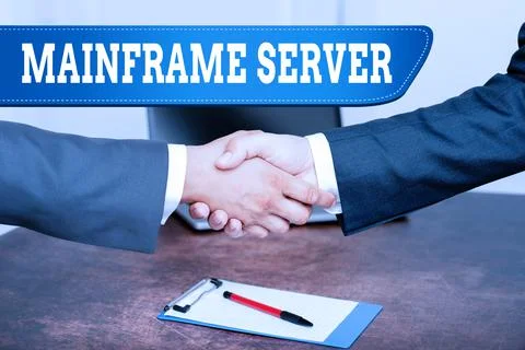 Writing displaying text Mainframe Server. Conceptual photo designed for Foto stock