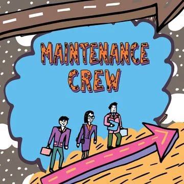 Writing displaying text Maintenance Crew. Word Written on performs deep analysis Stock Illustration