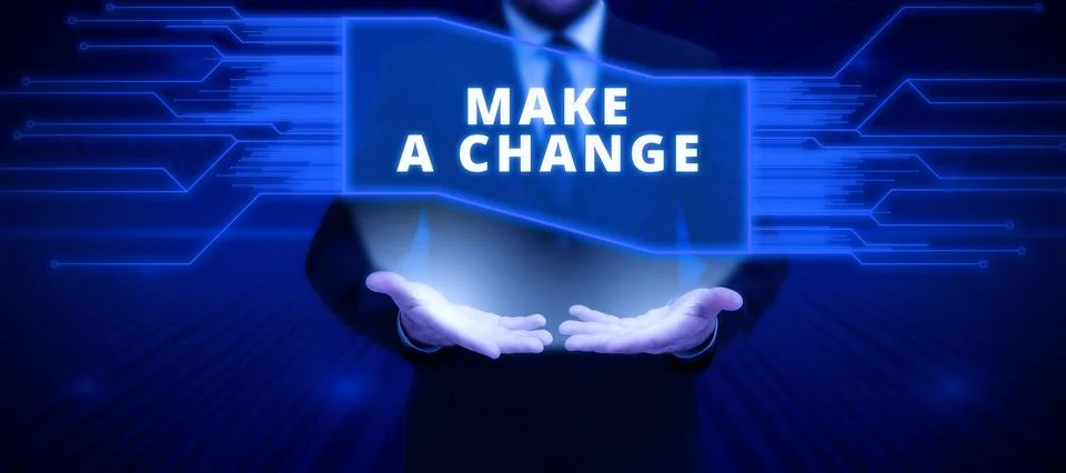 Writing displaying text Make A Change. Business overview Create a Difference Stock Photos