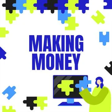 Writing displaying text Making Money. Word Written on Giving the opportunity to Illustrazione stock