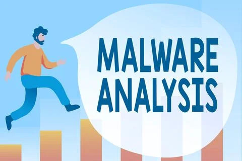 Writing displaying text Malware Analysis. Business approach performs deep Stock-Illustration