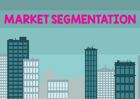 Writing displaying text Market Segmentation. Business approach dividing a market Stock Illustration