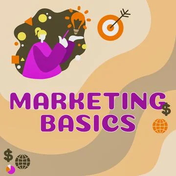 Writing displaying text Marketing Basics. Business showcase changes and Stock Illustration