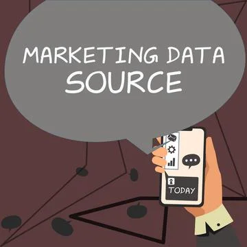 Writing displaying text Marketing Data Source. Word Written on connection set up Illustrazione stock