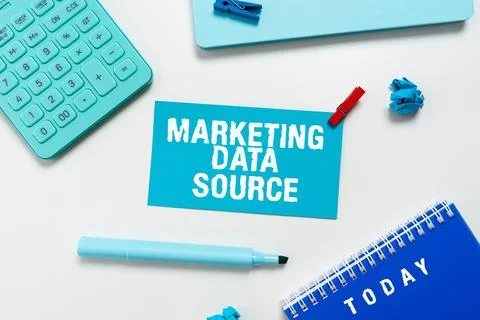 Writing displaying text Marketing Data Source. Internet Concept connection set Stock Photos