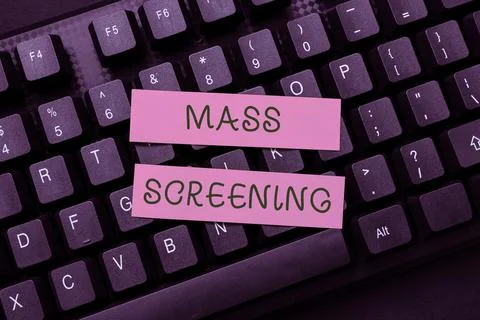 Writing displaying text Mass Screening. Concept meaning health evaluation Stock Photos