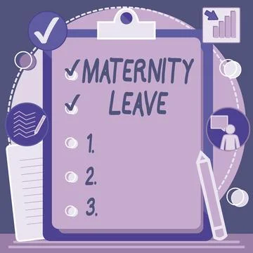 Writing displaying text Maternity Leave. Business concept the leave of absence Stock Illustration