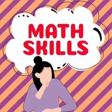 Writing displaying text Math Skills. Conceptual photo starting to learn how to 스톡 일러스트