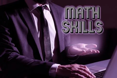 Writing displaying text Math Skills. Business concept starting to learn how to Stock Photos
