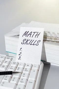 Writing displaying text Math Skills. Business idea starting to learn how to Stock Photos